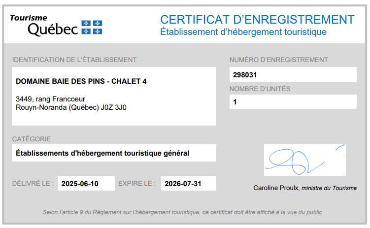 certificat d'enregistrement 2026 4